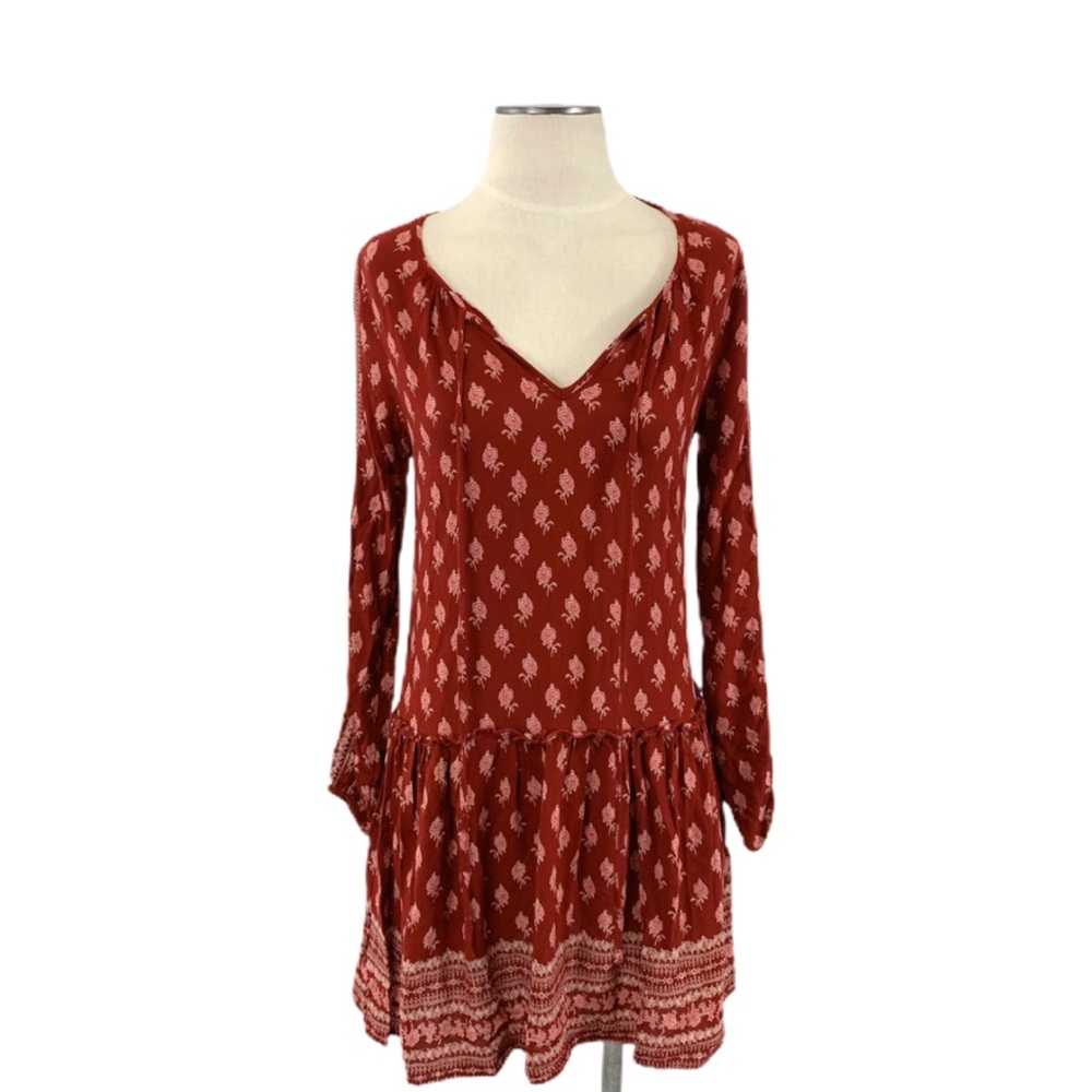 Harlowe & Graham- Red Rose Boho Dress Size Small